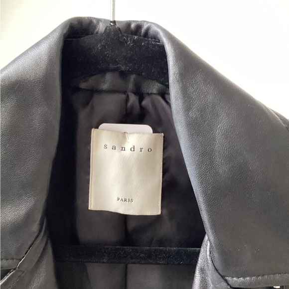 Black Sandro Paris leather jacket - Picture 3 of 4